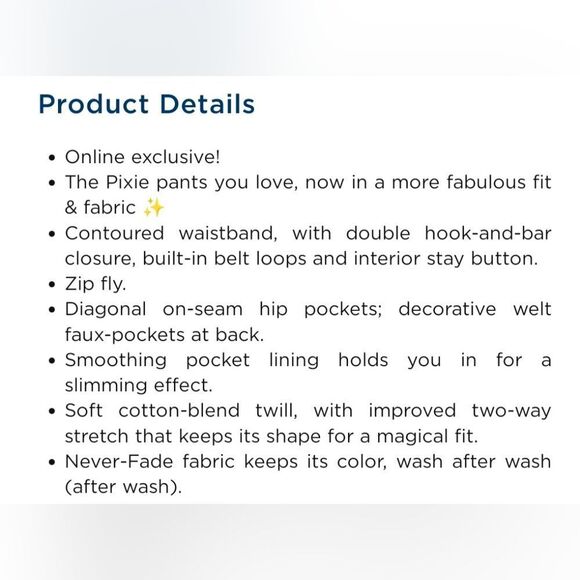 Old‎ Navy High-Rise Pixie Secret-Smooth Pockets Size 16 Women's Ankle Pants - Picture 4 of 10